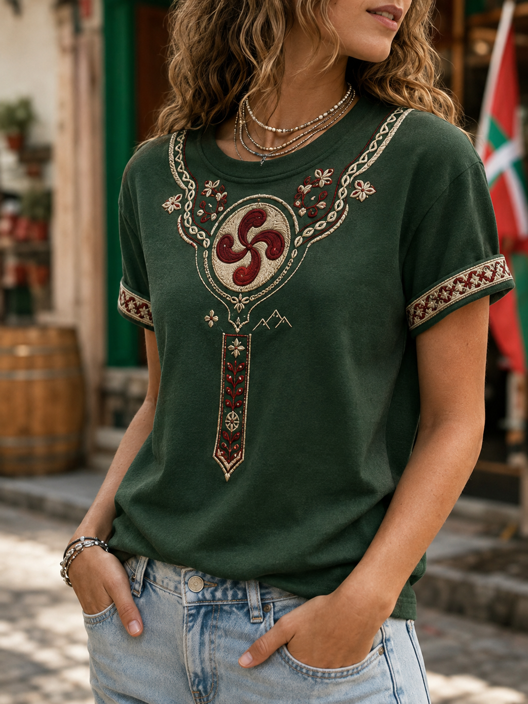 Camiseta de manga corta para mujer Basque