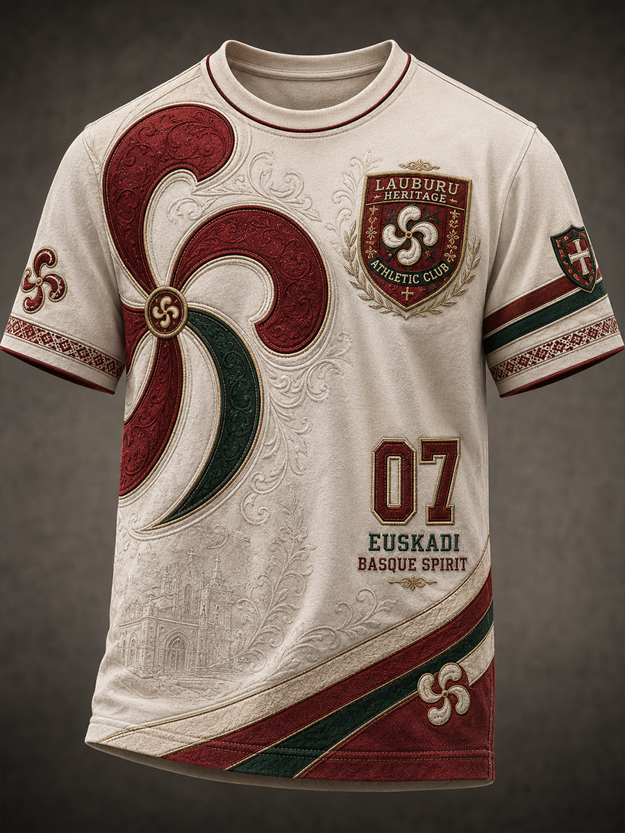 Camiseta de manga corta para hombre, País Vasco, España