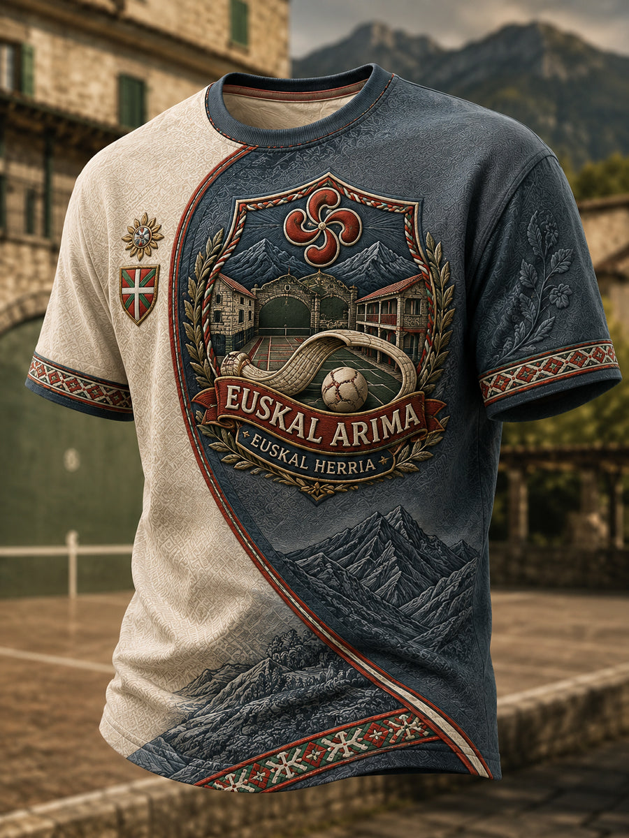 Camiseta de manga corta para hombre, País Vasco, España