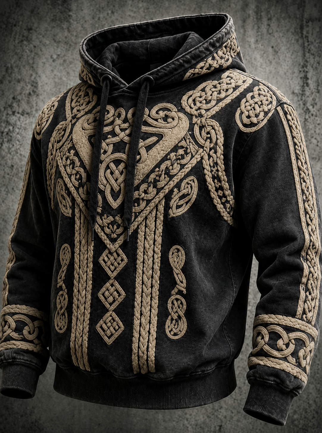 Sudadera oversize retro vikinga para hombre