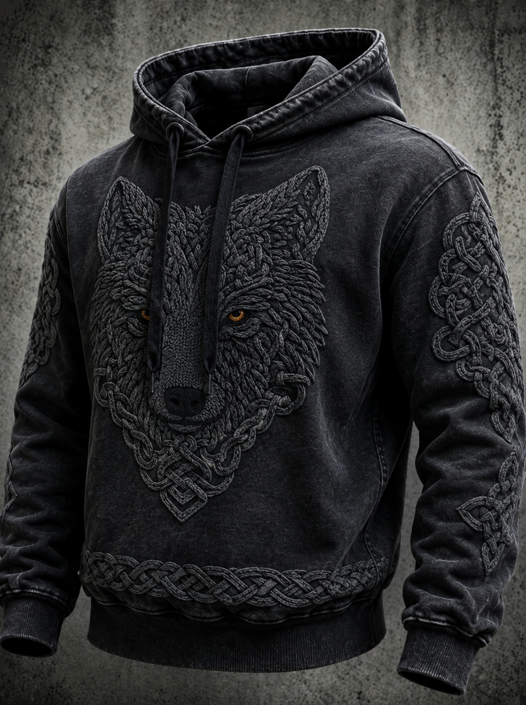 Sudadera oversize retro vikinga para hombre