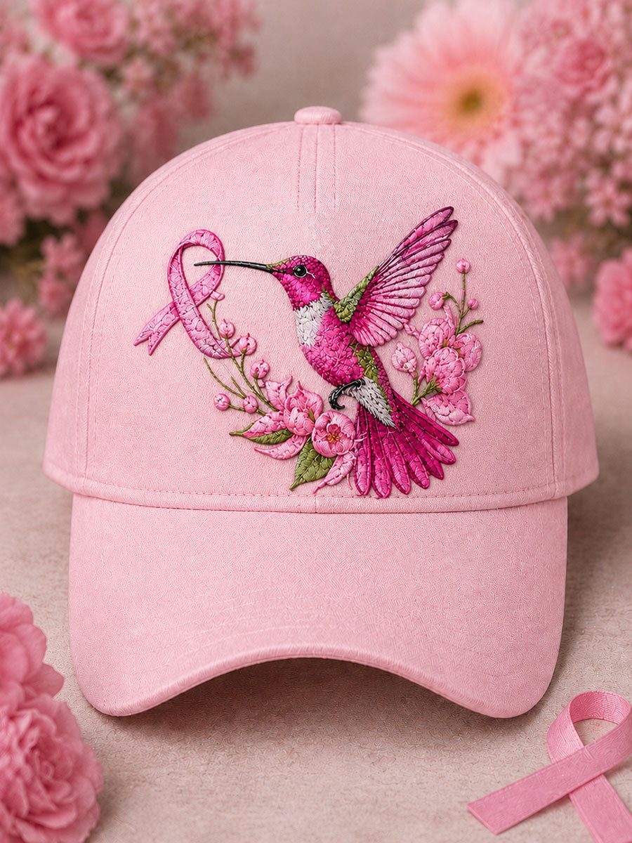 Conciencia del cáncer de mama unisex floral y pájaro desig impresión sombrero
