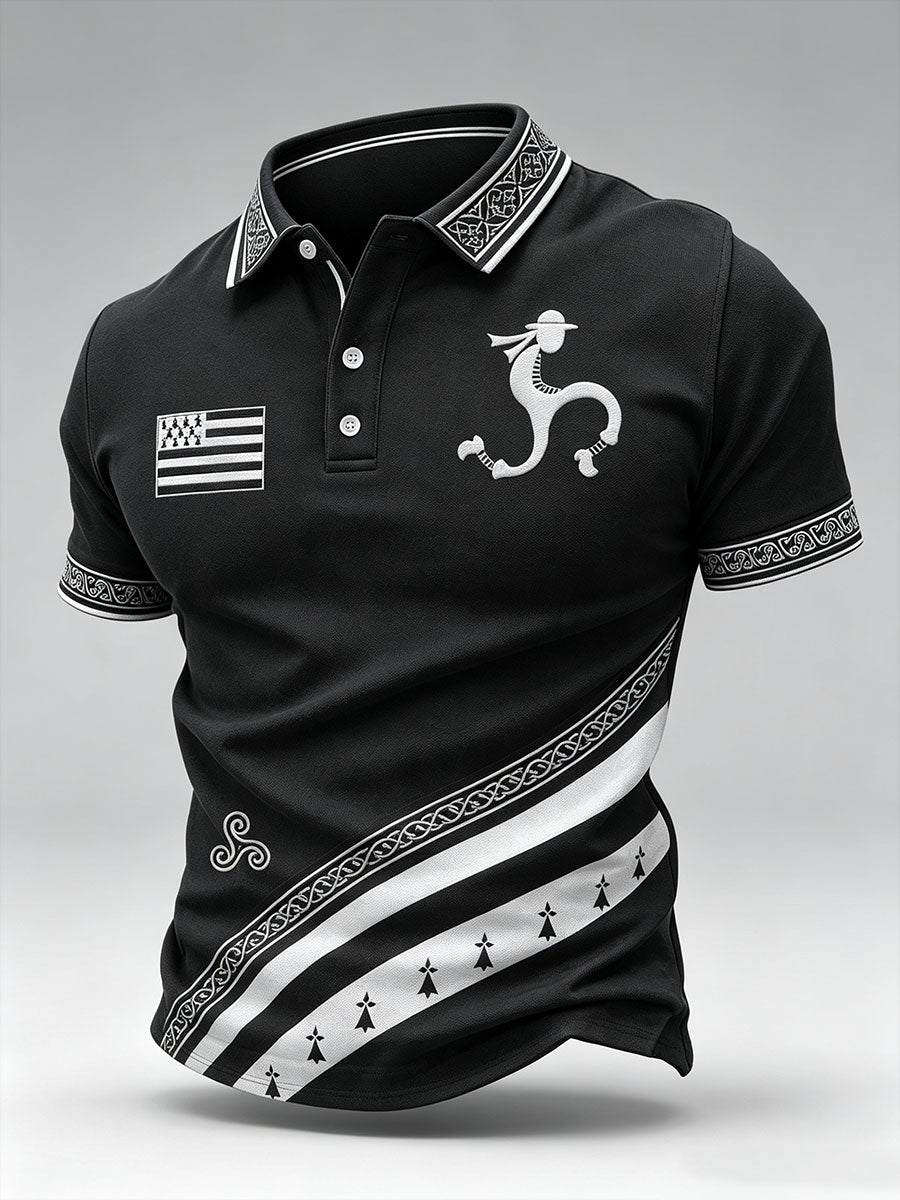 Camisa estampada de fest‑noz bretón para hombre