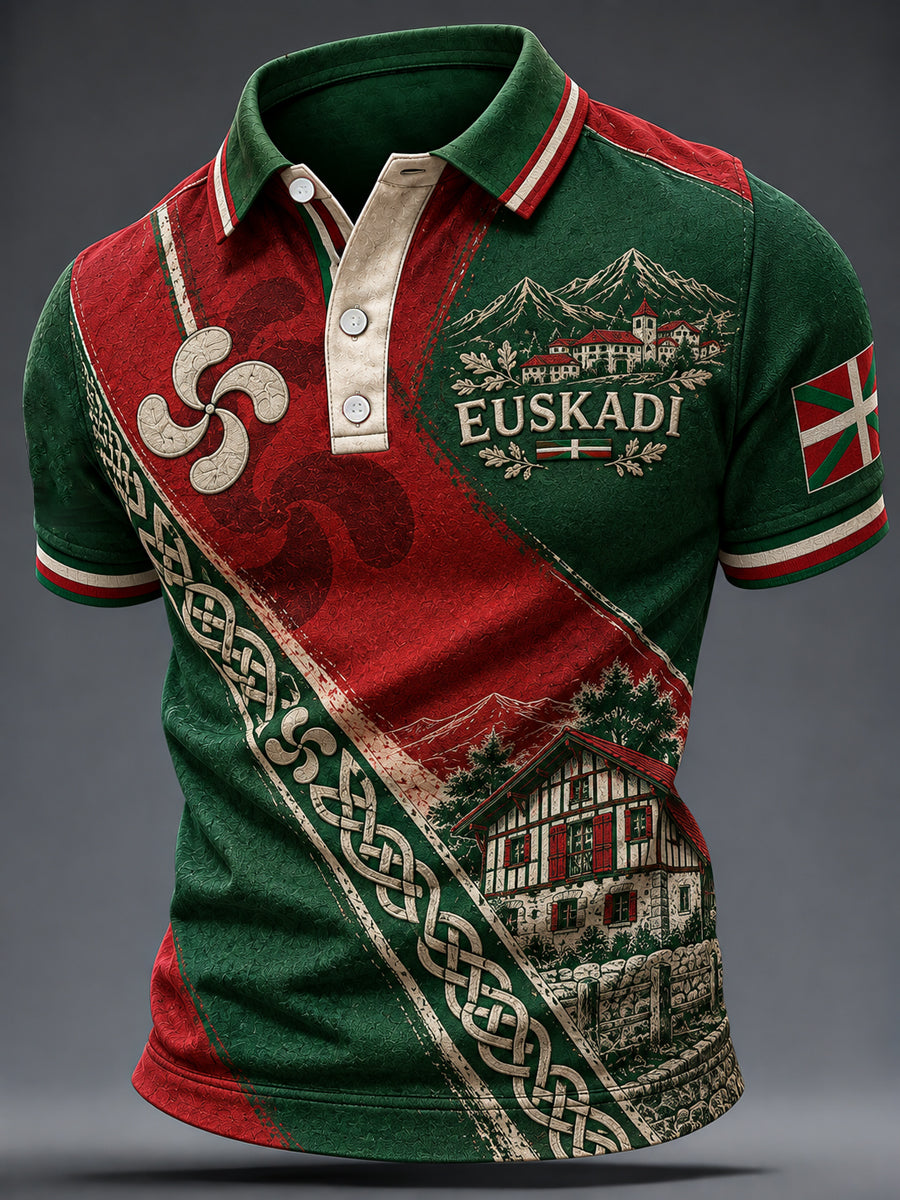 Camiseta informal con estampado del País Vasco para hombre