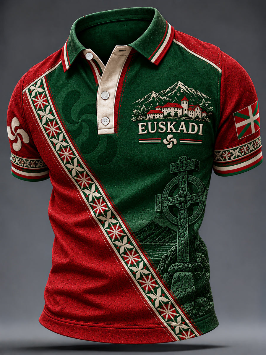 Camiseta informal con estampado del País Vasco para hombre