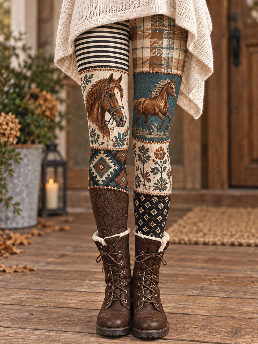 Mujer Otoño/Invierno Animal Floral Arte Impreso Leggings