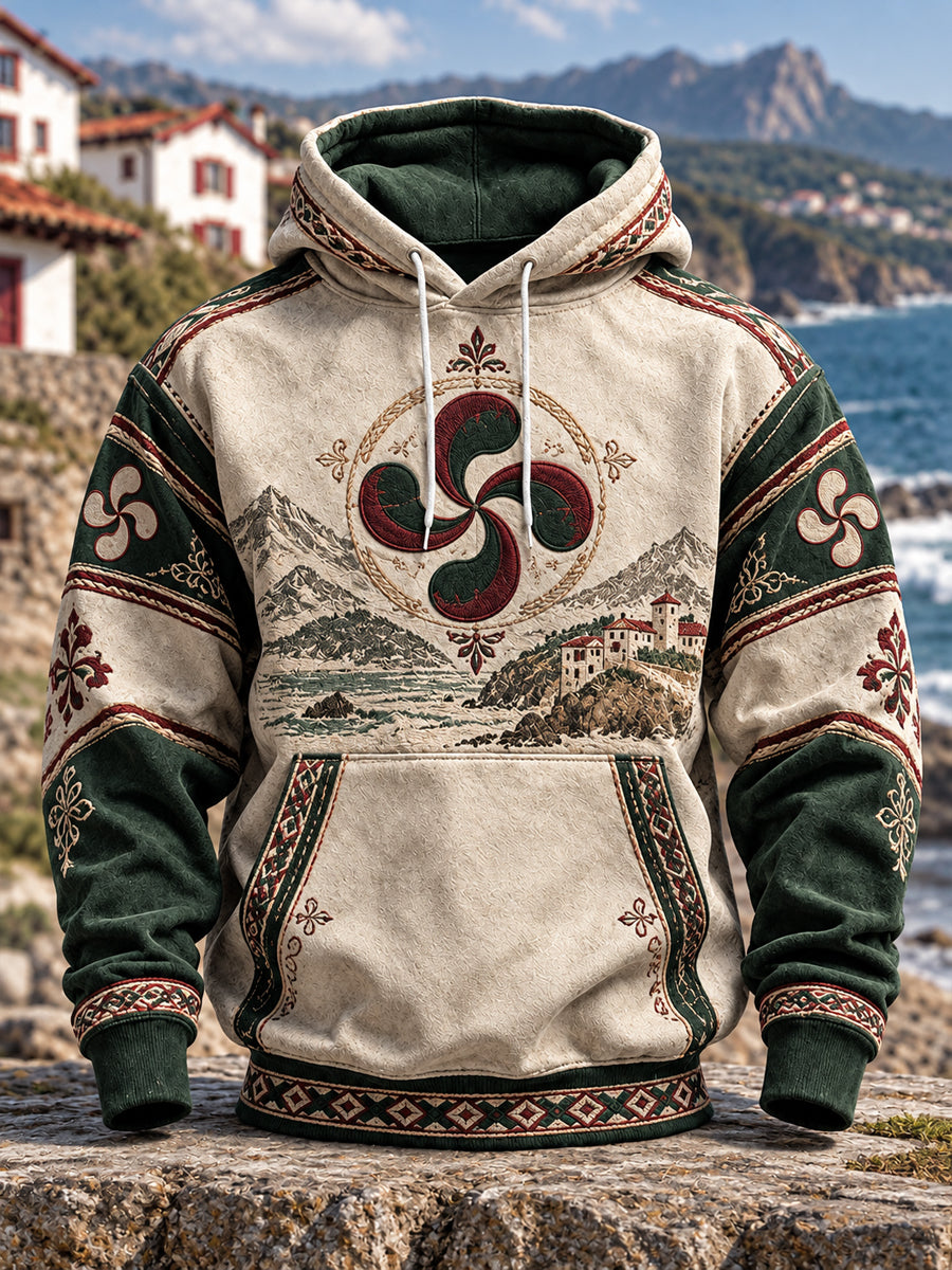 Sudadera oversize de corte holgado con hombros caídos y bolsillos, para hombre, del País Vasco