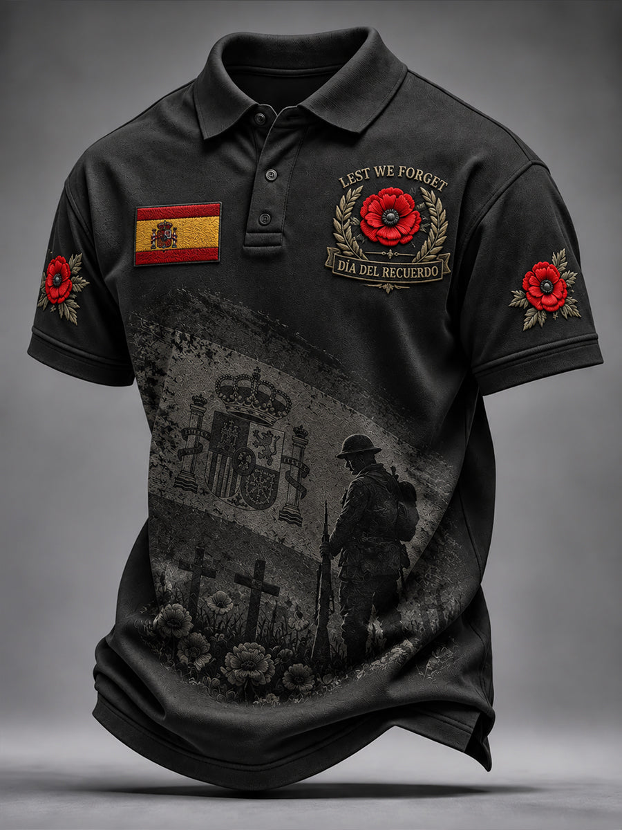 Camisa de manga corta para hombre del Día del Recuerdo de los Veteranos de la Guerra Civil Española