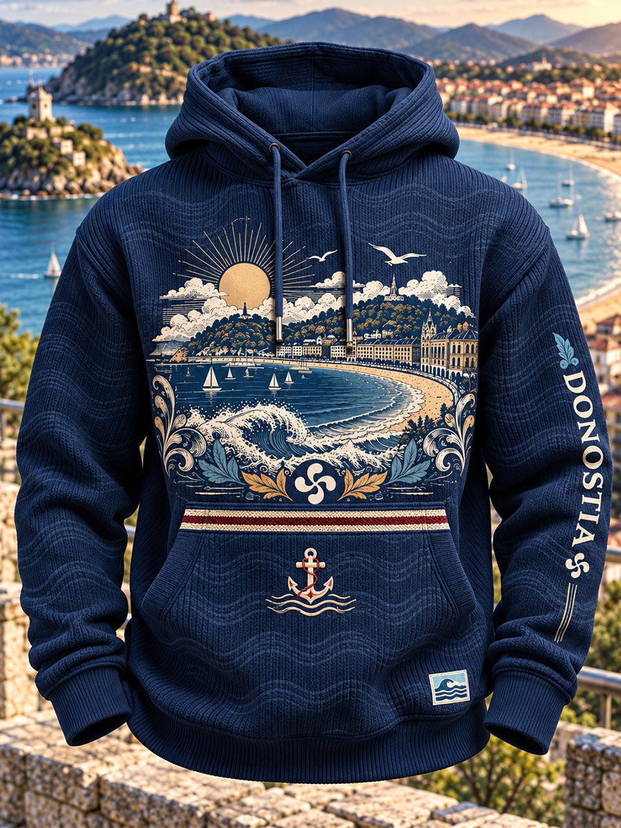 Sudadera con capucha de impresión vasca española de los hombres