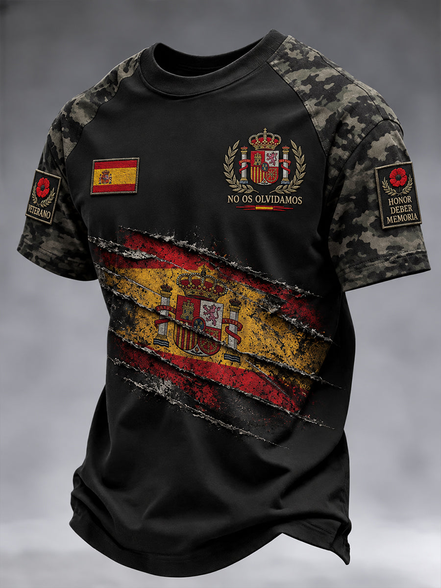 Camiseta de manga corta para hombre del Día del Recuerdo de los Veteranos de la Guerra Civil Española