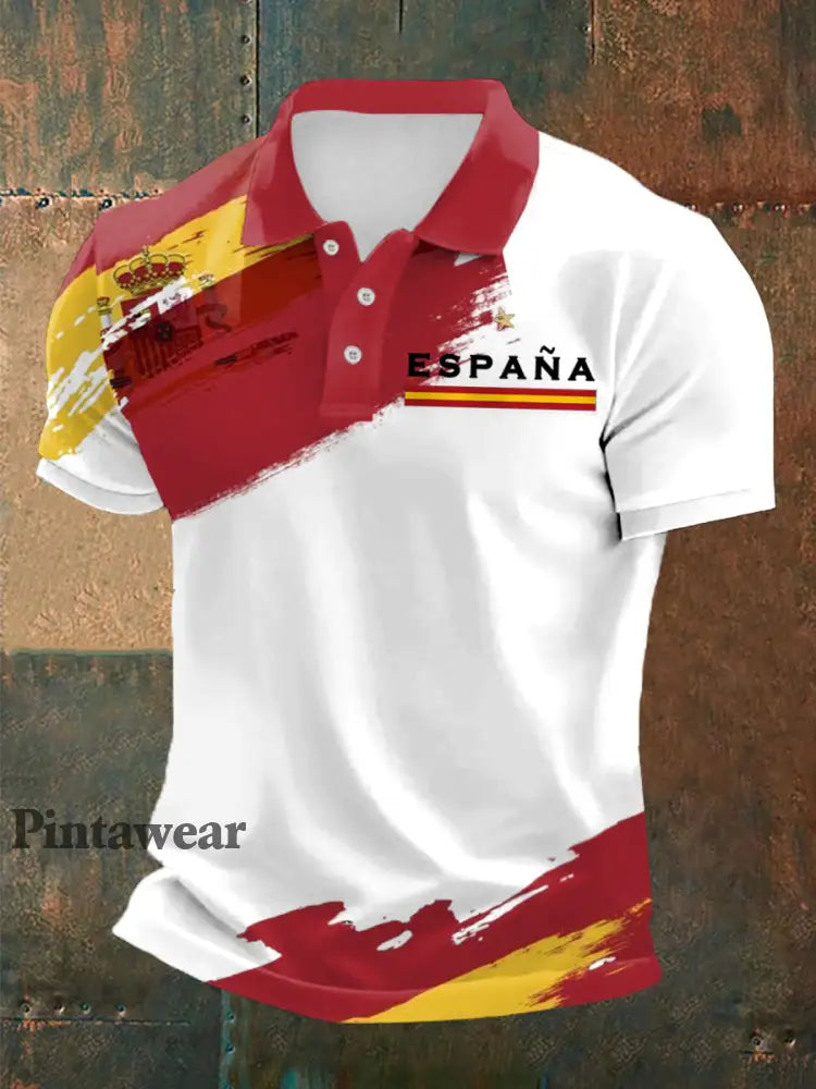 Top de manga corta estampado España para hombre como imagen / S