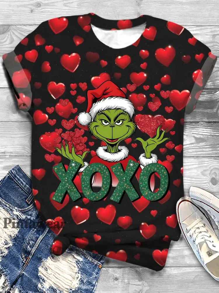 Xoxo Valentines Crew Neck T-shirt Mixed Color / S Día de San Valentín