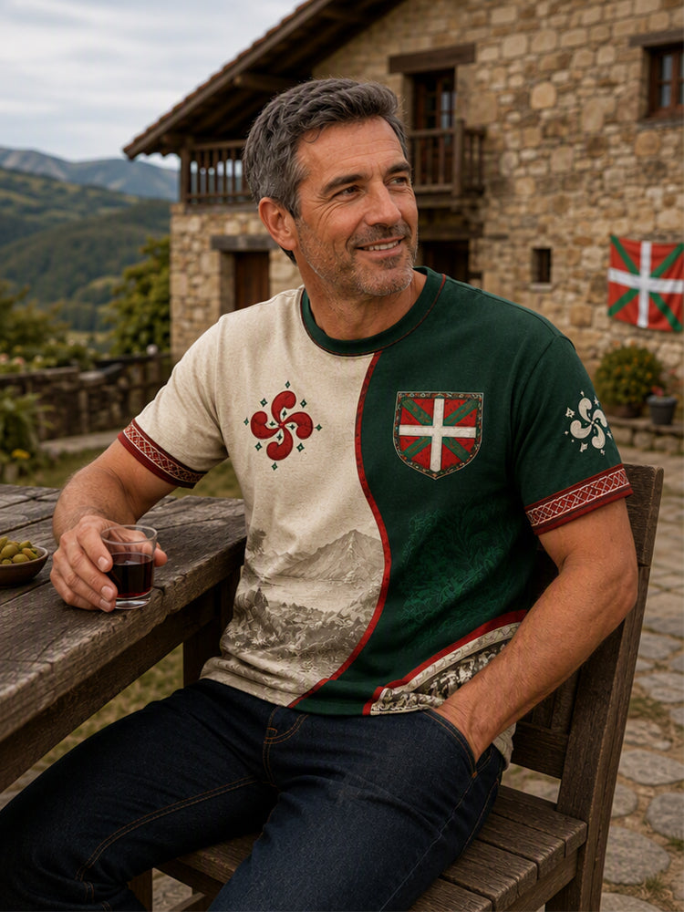 Camiseta de los hombres del País Vasco Impreso