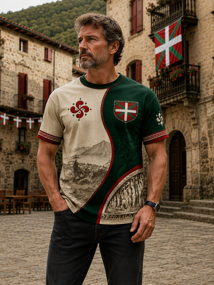 Camiseta de los hombres del País Vasco Impreso