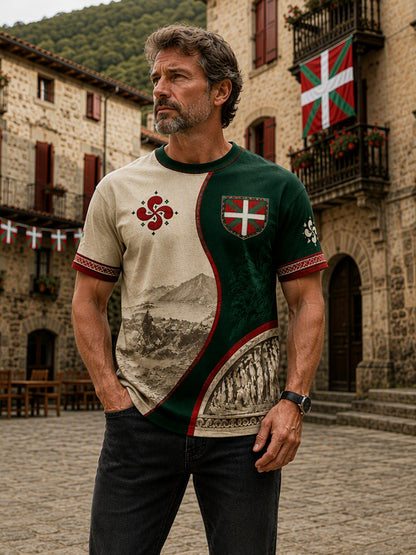 Camiseta de los hombres del País Vasco Impreso