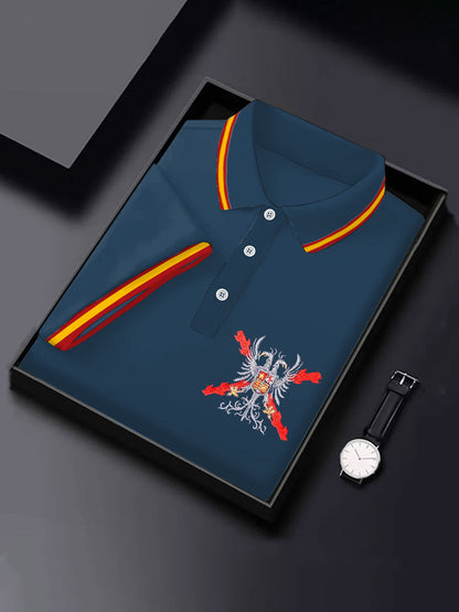Hombres España Patrotic Cruz de Borgoña Tercio Impreso Casual Tops