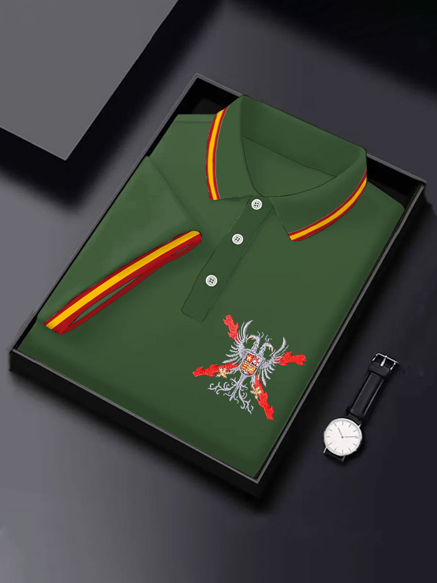 Hombres España Patrotic Cruz de Borgoña Tercio Impreso Casual Tops