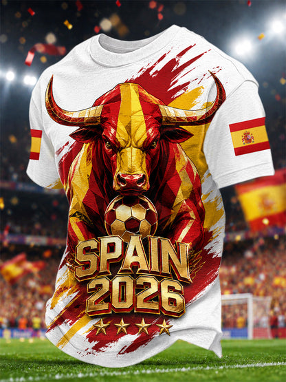Regalo de los hombres para los fanáticos del fútbol de España imprimir camiseta casual