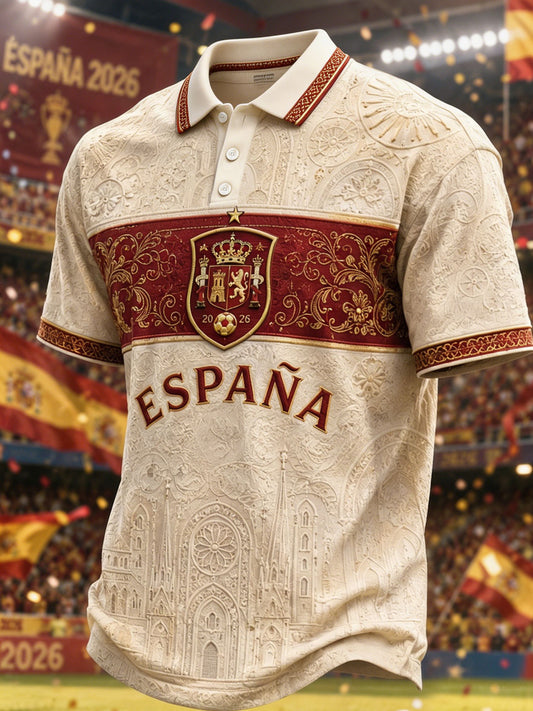 Polo casual con estampado para hombres, regalo para aficionados al fútbol