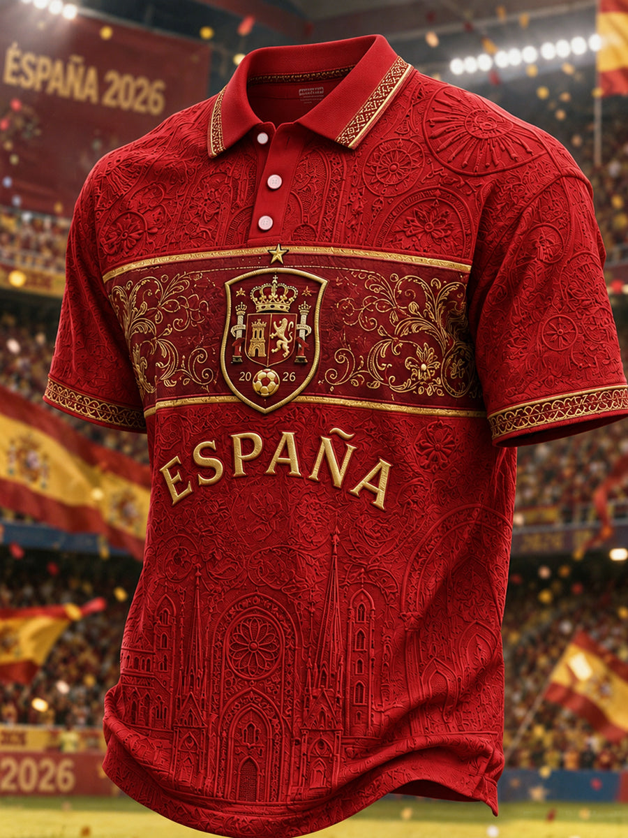 Polo casual con estampado para hombres, regalo para aficionados al fútbol