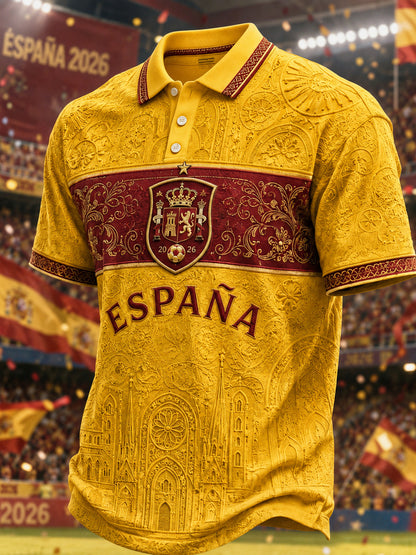 Polo casual con estampado para hombres, regalo para aficionados al fútbol