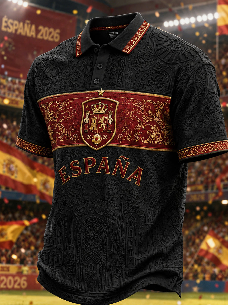 Polo casual con estampado para hombres, regalo para aficionados al fútbol