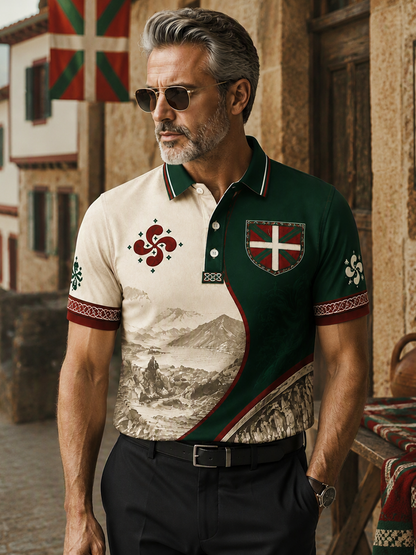 Camiseta informal con estampado del País Vasco para hombre