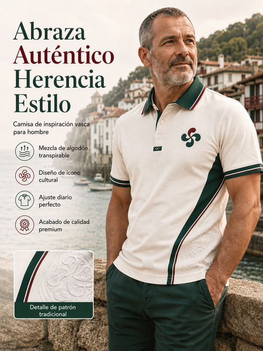 Camiseta informal con estampado del País Vasco para hombre