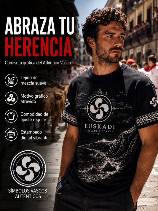 Camiseta con estampado España Euskadi para hombre