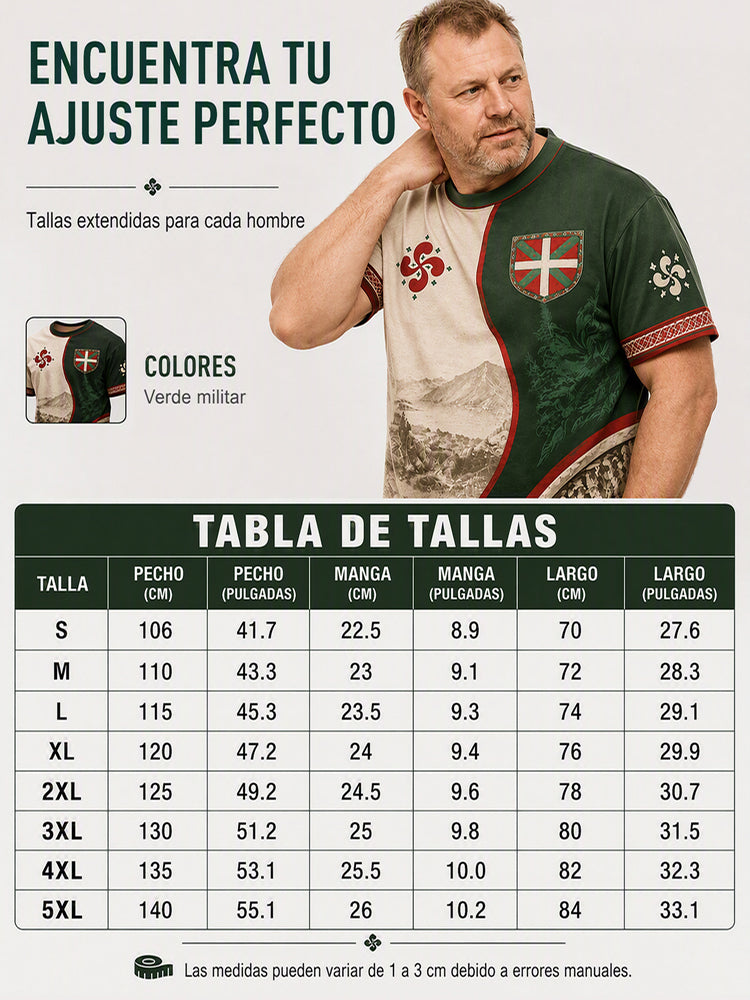 Camiseta de los hombres del País Vasco Impreso