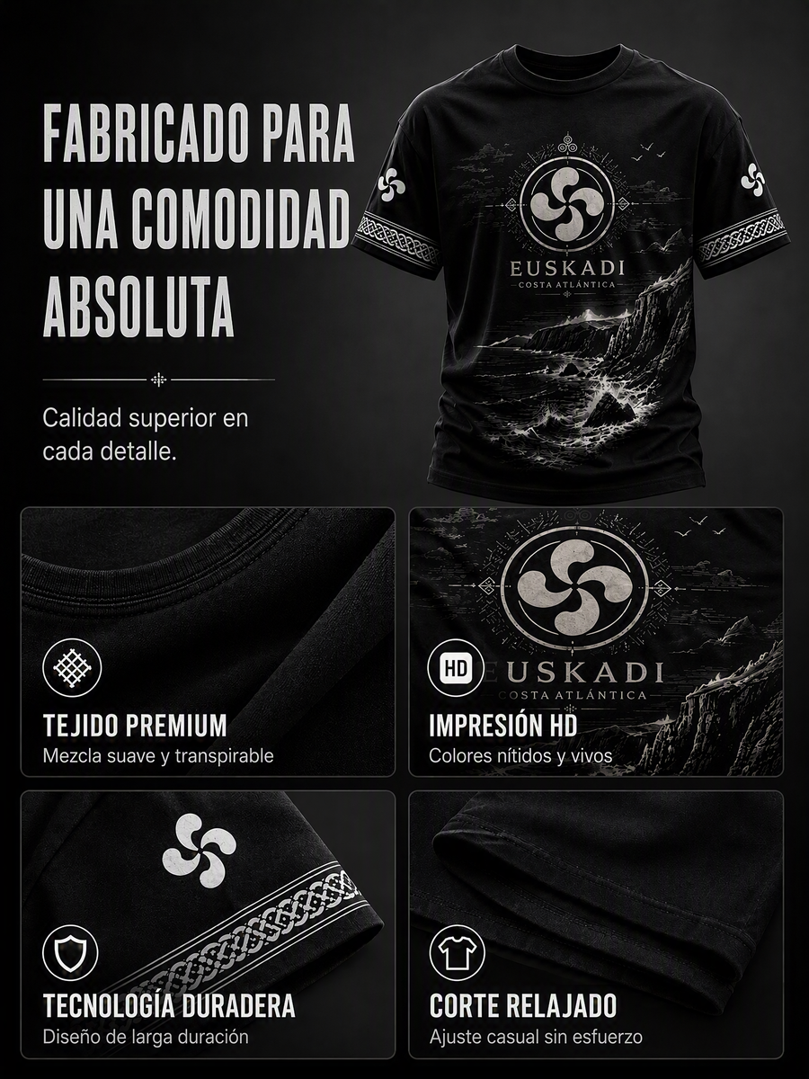 Camiseta con estampado España Euskadi para hombre
