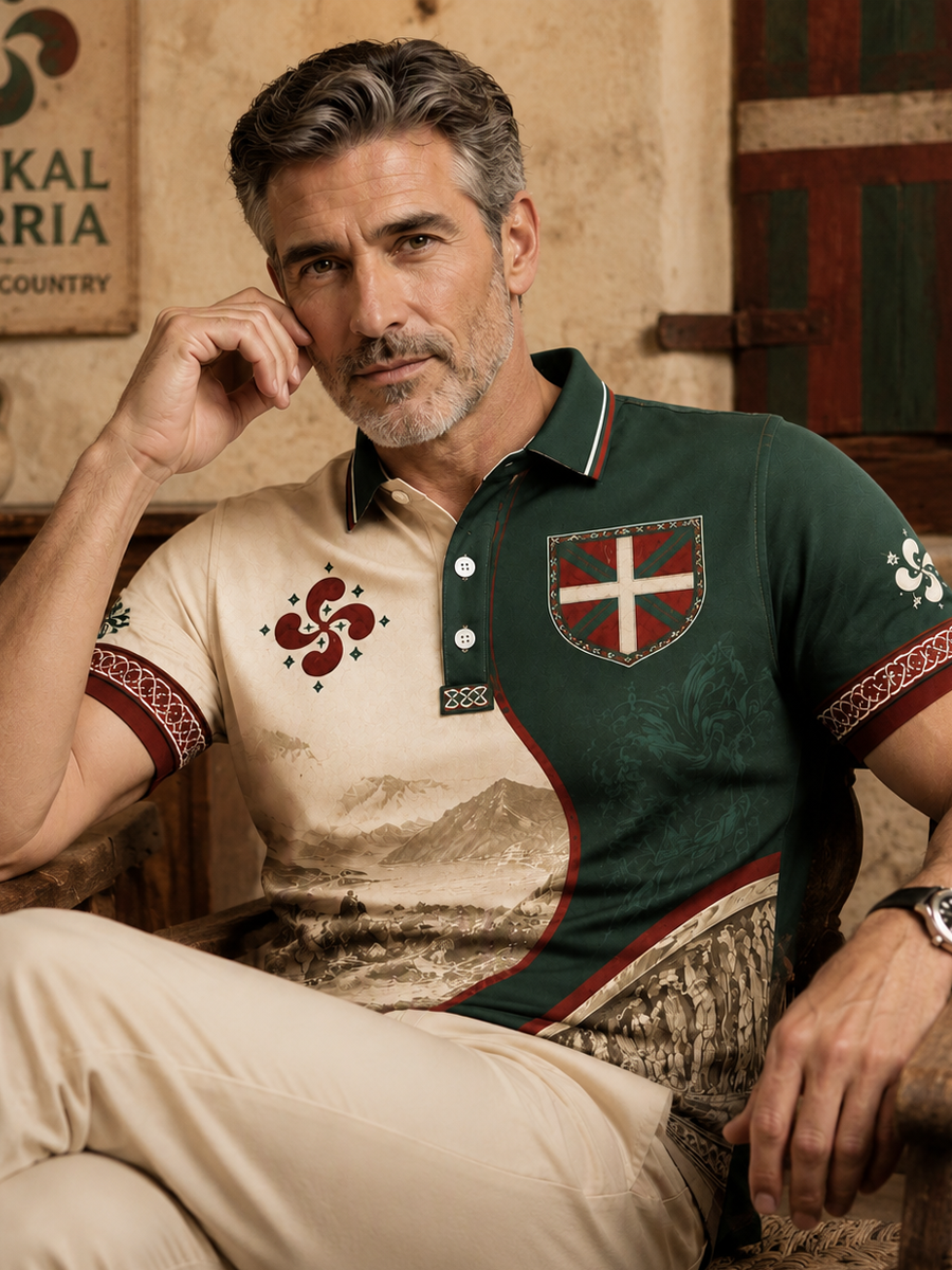 Camiseta informal con estampado del País Vasco para hombre