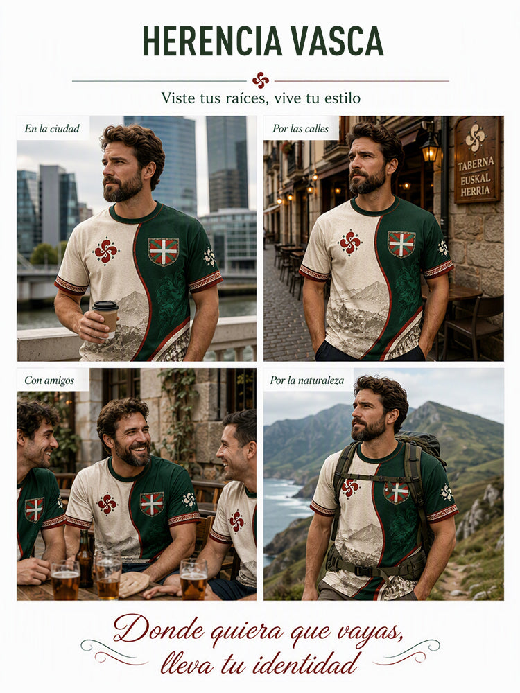 Camiseta de los hombres del País Vasco Impreso