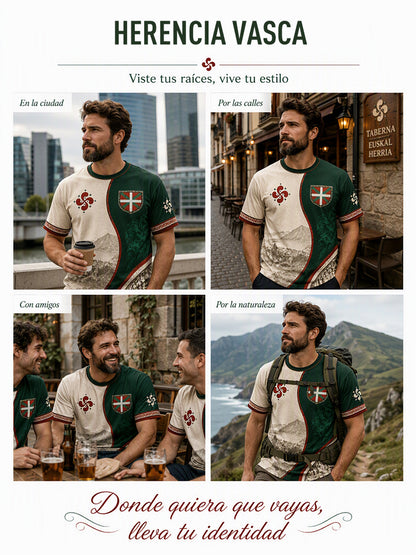 Camiseta de los hombres del País Vasco Impreso