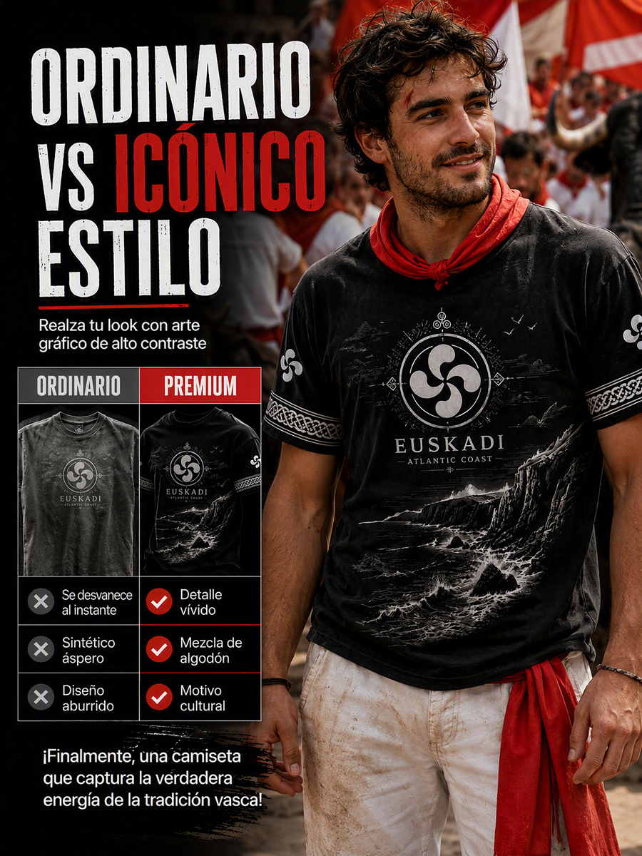 Camiseta con estampado España Euskadi para hombre