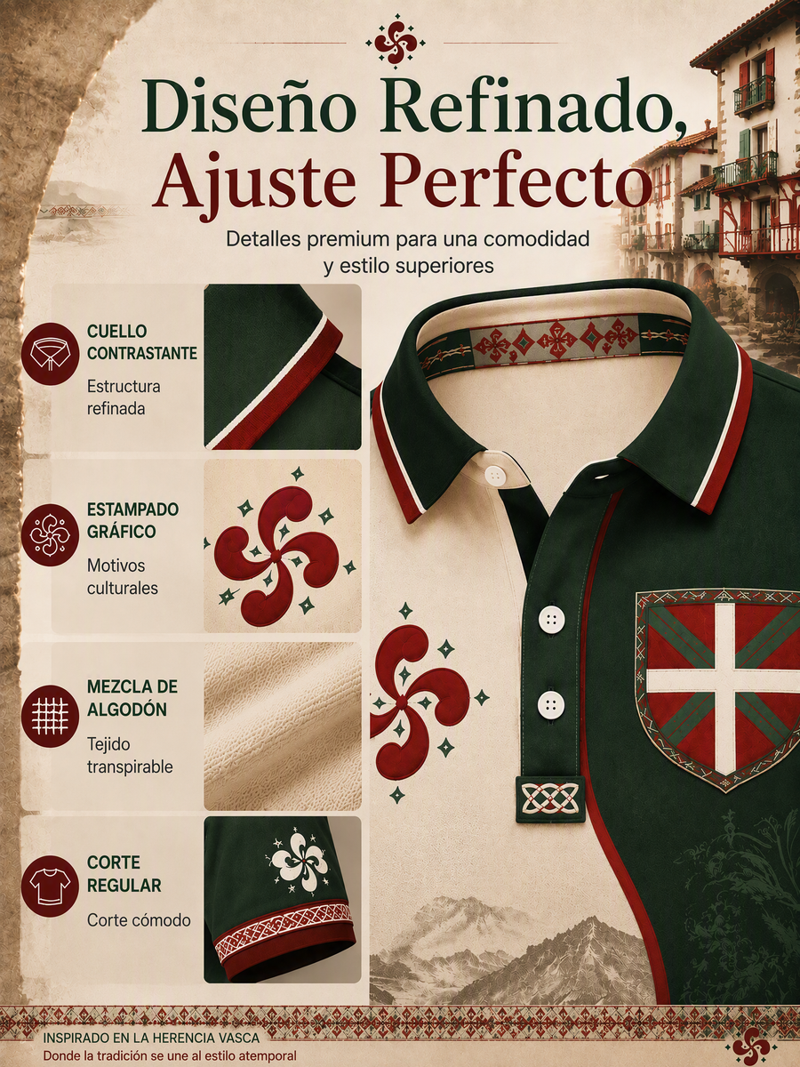 Camiseta informal con estampado del País Vasco para hombre