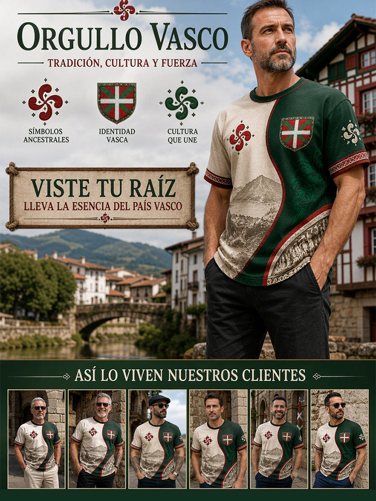 Camiseta de los hombres del País Vasco Impreso
