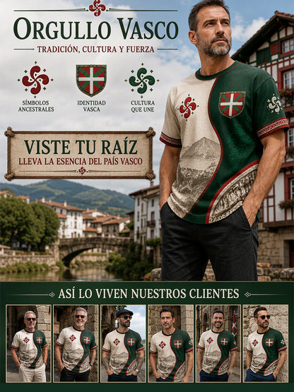 Camiseta de los hombres del País Vasco Impreso
