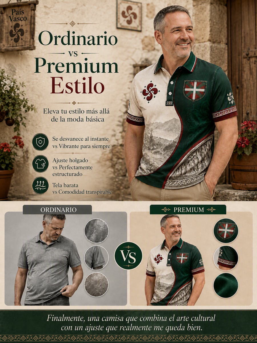 Camiseta informal con estampado del País Vasco para hombre