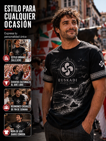 Camiseta con estampado España Euskadi para hombre