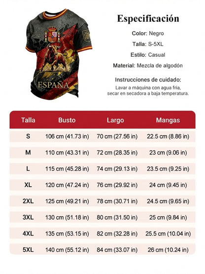 Camiseta española de la impresión de los hombres