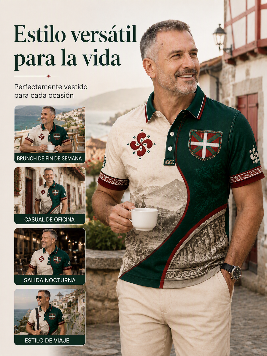 Camiseta informal con estampado del País Vasco para hombre
