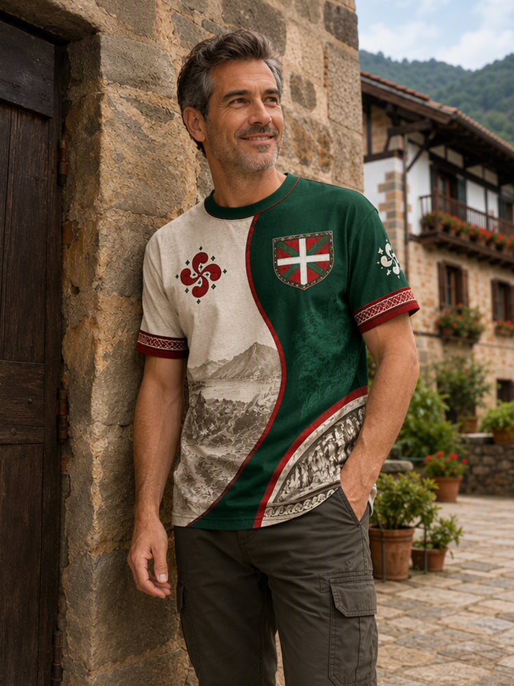 Camiseta de los hombres del País Vasco Impreso