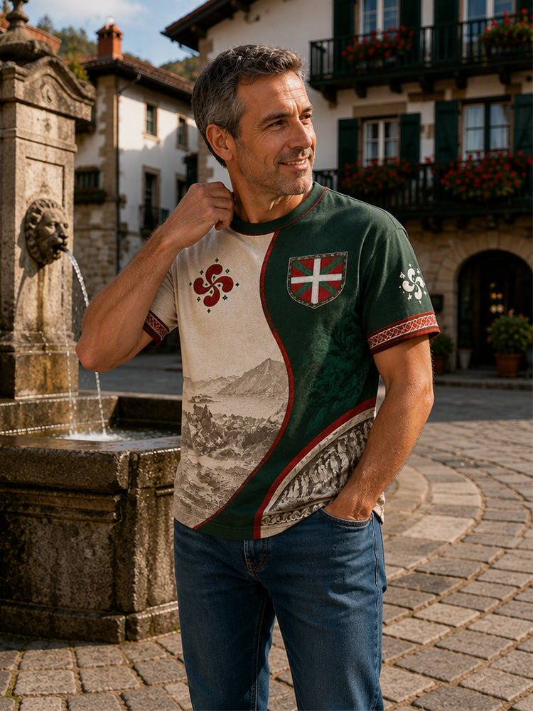 Camiseta de los hombres del País Vasco Impreso