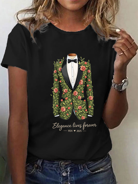 Camiseta de homenaje floral para mujer