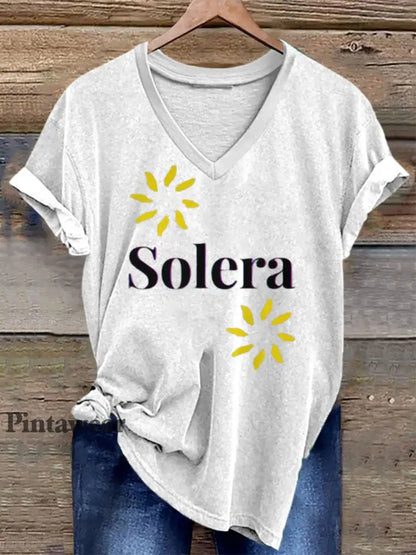 Camiseta con estampado de jerez español Solera Wine Drinking para mujer Blanco / S