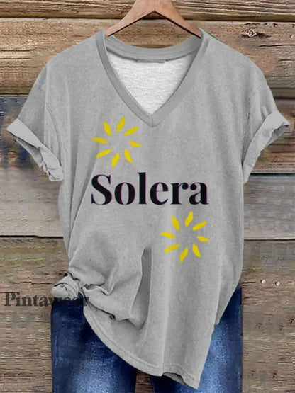 Camiseta con estampado de jerez español Solera Wine Drinking para mujer Gris claro / S