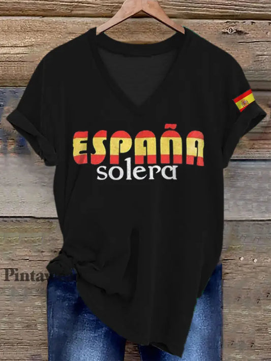 Camiseta con estampado de jerez español Solera Wine Drinking para mujer negro / S