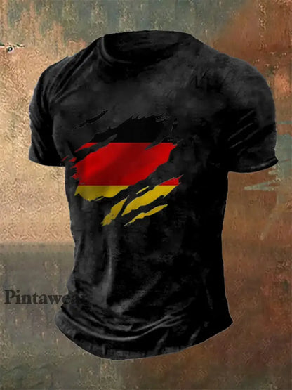 Camiseta de manga corta con estampado gráfico de Alemania para hombre Negro / S