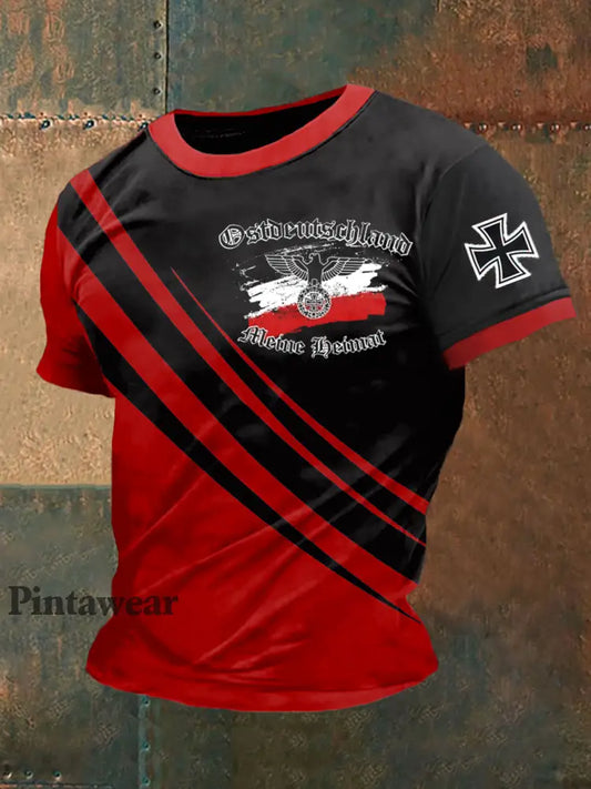 Camiseta de manga corta estampada Ostdeutschland para hombre rojo / S